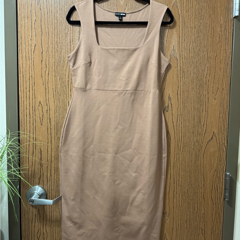 Fashion Nova  Tan Dress